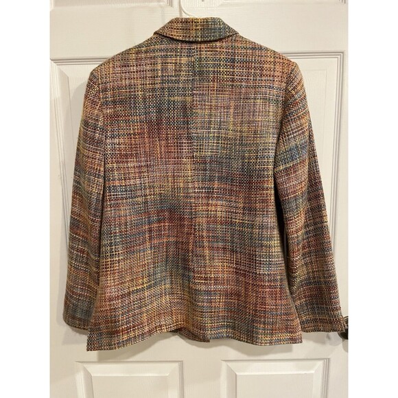 Coldwater Creek Womens Tweed Pastels Woven Lined Jacket M Artsy Spring Classic - Picture 5 of 9